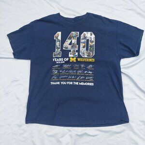 Michigan Wolverines 140th Year Anniversary College Football Blue T-shirt Sz XL?